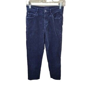 Mother Womens 25 Blue The Outsider Cropped Hopscotch Corduroy Pants